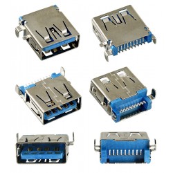 Гнездо USB 3.0-AF-90 t=2.2mm на плату угловое Гнездо USB 3.0-AF-90 t=2.2mm на плату угловое