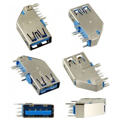 Гнездо USB 3.0-AF-90 L=25.7mm на плату угловое Гнездо USB 3.0-AF-90 L=25.7mm на плату угловое