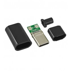 Штекер з тригером USB Type-C 2pin у корпусі PD 20V чорна R10-1 Штекер з тригером USB Type-C 2pin у корпусі PD 20V чорна R10-1