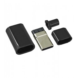 Штекер USB Type-C 3pin в корпусе на каб. чорн. CN-01-04A Штекер USB Type-C 3pin в корпусе на каб. чорн. CN-01-04A