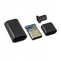 Штекер USB Type-C 4pin на кабель чорна CN-01-08