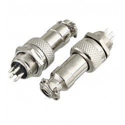 Пара цилиндрических разъемов GX16, 12M-5B и 12M-5A, 5 pin, 5A 125V Пара цилиндрических разъемов GX16, 12M-5B и 12M-5A, 5 pin, 5A 125V