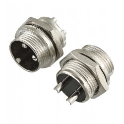 Цилиндрический разъем GX16 16M-2B, 2 pin, 7A 125V Цилиндрический разъем GX16 16M-2B, 2 pin, 7A 125V