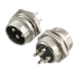 Цилиндрический разъем GX16 16M-4B, 4 pin, 7A 125V Цилиндрический разъем GX16 16M-4B, 4 pin, 7A 125V