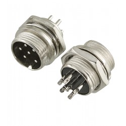 Цилиндрический разъем GX16 16M-6B, 6 pin, 7A 125V Цилиндрический разъем GX16 16M-6B, 6 pin, 7A 125V