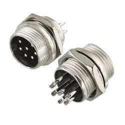 Цилиндрический разъем GX16 16M-7B, 7 pin, 7A 125V