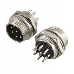 Цилиндрический разъем GX16 16M-8B, 8 pin, 7A 125V Цилиндрический разъем GX16 16M-8B, 8 pin, 7A 125V