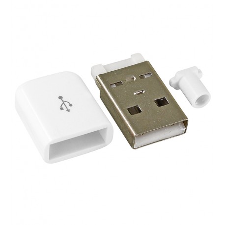 Штекер USB-A глянцевый с кабельным вводом