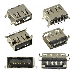 Гнездо USB-AF short body 11mm H=1.1mm USB-61 Гнездо USB-AF short body 11mm H=1.1mm USB-61