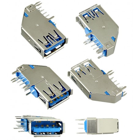 Гнездо USB 3.0-AF-90 на плату угловое USB-78