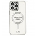 Чохол Apple iPhone 15 Pro Max, Shining MagSafe, силікон, сріблястий